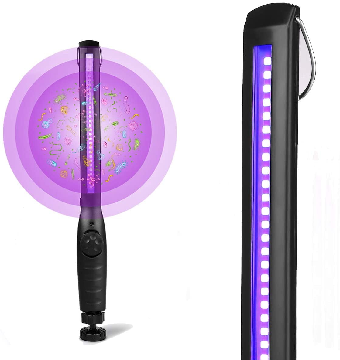 Portable UV Germicidal Lamp, Handheld UVC Sterilization Light Sanitizer, USB Rechargeable Travel