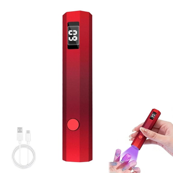 Portable UV Nail Lamp for Gel Polish, Handheld Fast Curing Light with LED Display, Rechargeable