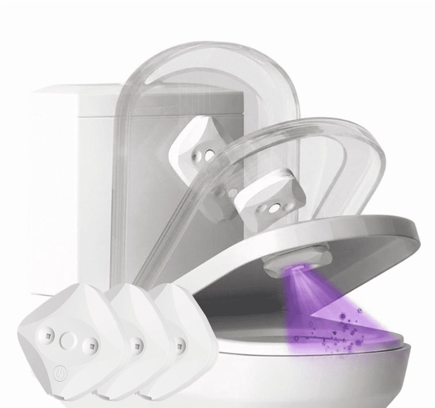 Portable UV Toilet Cleaning Purifier, Automatic UV-C Sterilization, Stick-On Portable Charging Base, No Hardwiring for Home Travel Boat
