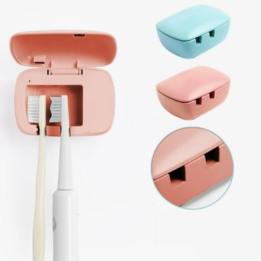 Portable UVC Sanitizing Toothbrush Holder - Automatic Cleaning with Safety Lid