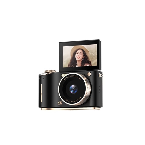 Portable Ultra High Definition Digital Video Camera 4K Ultra High Definition Digital Camera 64 Million Pixels 16X Zoom Front And Rear Dual Camera Auto With Flash And Battery Birthday Gift