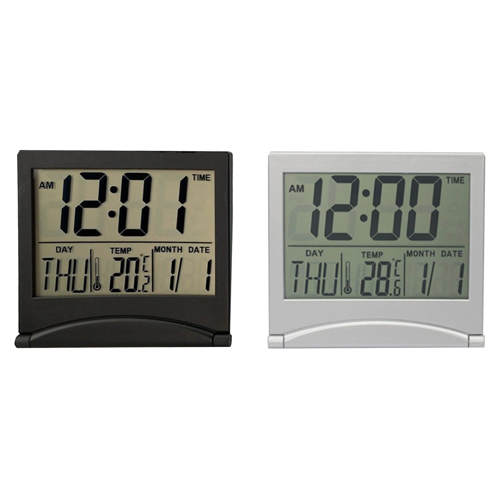 Portable Ultra-Thin Electronic Travel Clock with Date and Temperature ...