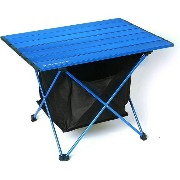 Portable Ultralight Aluminum Folding Camp Table with Storage Bag Medium Blue