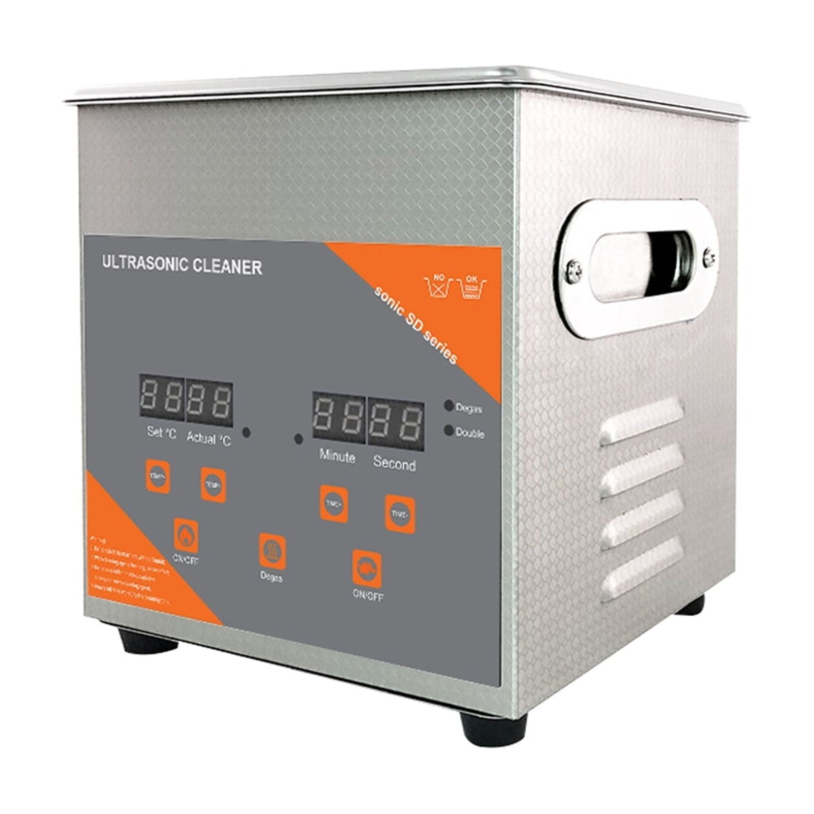 Portable Ultrasonic Cleaner 2L 60W Bath With Heater Timer Degas For Jewelry Ring Glasses Dental Nozzle Wash Toothbrush ,Strong Cleaning
