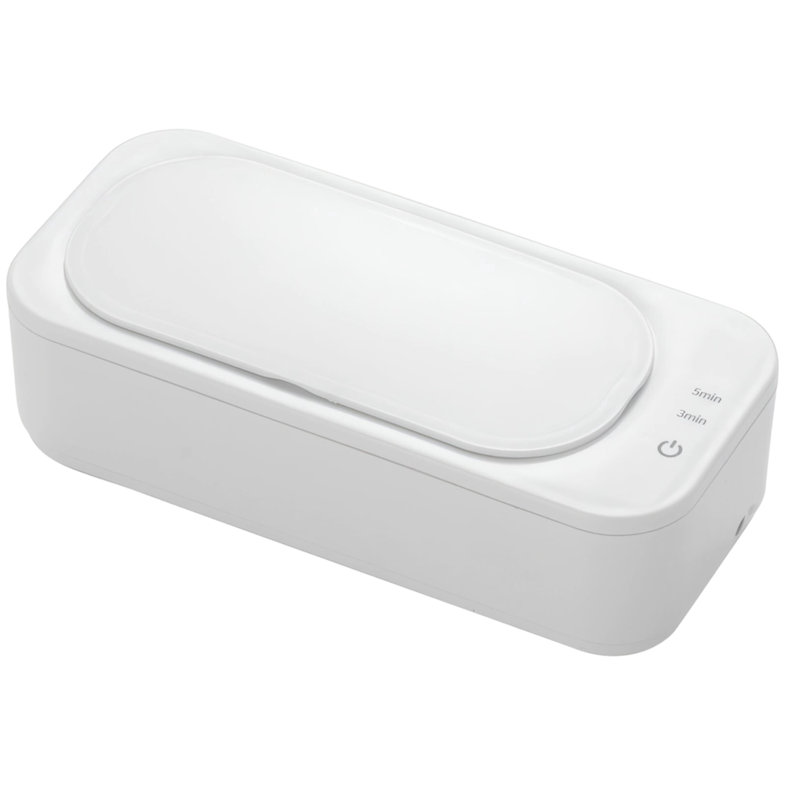 Portable Ultrasonic Cleaner for Jewelry, Glasses, Brushes, 350ML Mini Cleaning Machine with Timer, 47KHz Frequency, White, Easy-to-Use for Home Use (US 110V)