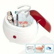 Portable Ultrasonic Denture Cleaner with Filtration  Sonic Dental Device for Retainers  Mouth Guards  Clear Braces - Perfect Oral Hygiene Gift for Parents  Battery Powered (Batteries Not