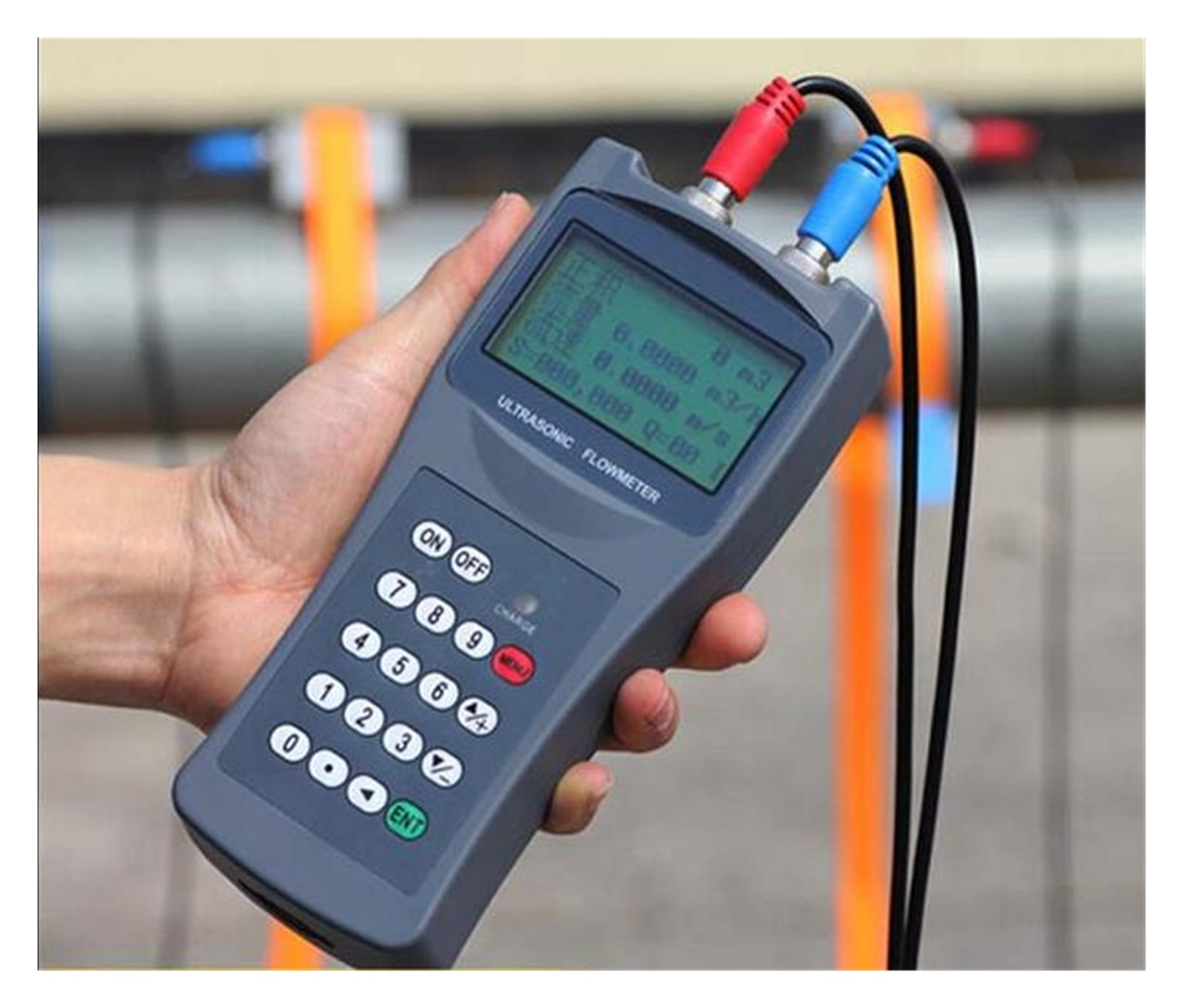Portable Ultrasonic Flowmeter Water Digital Flow Meter Sensor Counter ...