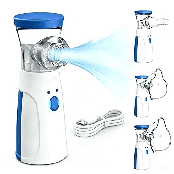 AJZIOJIRO Portable Ultrasonic Humidifier for Home Travel USB 2AA Battery Ultra-Quiet (<50dB) Handheld Steam Inhaler