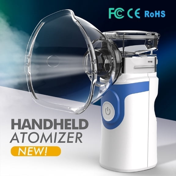Portable Ultrasonic Mist Sprayer, Handheld Microgrid Humidifier for Kids & Adults, Personal Cool Mist Atomizer - BLUE