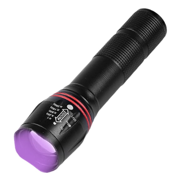 Portable Ultraviolet Torch Multi-Function Telescopic Zoomable Flashlight 3 Light Modes Waterproof UV Torch for Pet Stain Finding (X02)