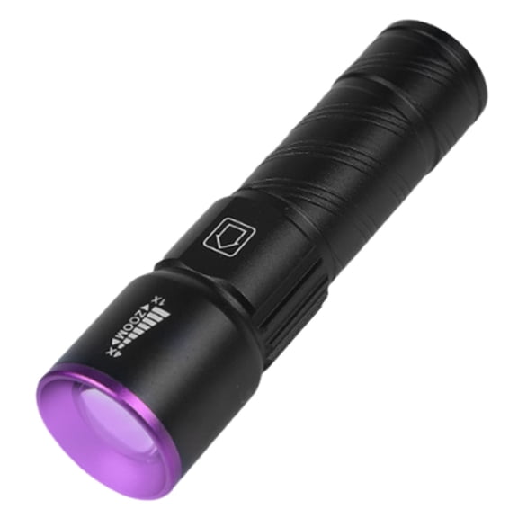 Portable Ultraviolet Torch Multi-Function Telescopic Zoomable Flashlight 3 Light Modes Waterproof UV Torch for Pet Stain Finding (X05)
