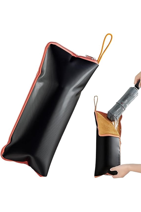 Waterproof Umbrella Storage Bag 11.02x4.7in Multi-Functional Water-Absorbing Umbrella Cover with Hanging Strap, Portable Wet Storage Folding Umbrella Sleeve for Car Travel Home Office(Q)
