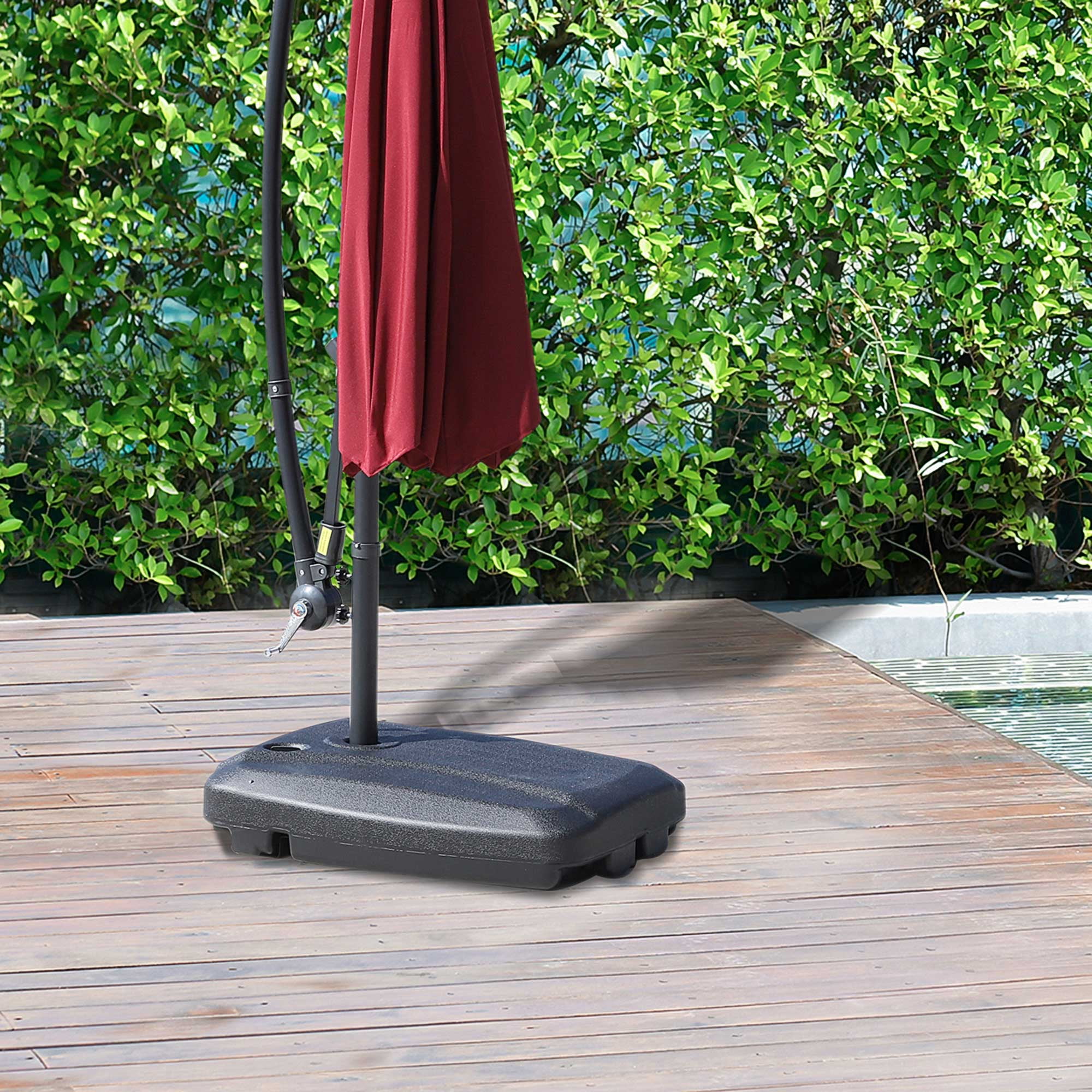 Black Heavy-Duty Plastic Wheeled Patio Umbrella Base