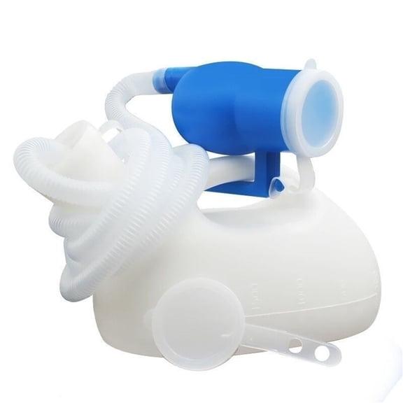 Portable UrinalforMen, Portable Urinal, Plastic, Tubing, Plastic Bottle, Men Care, Unbreakable Material, Overnight Use, White Color, Secure Lid, 1 Set