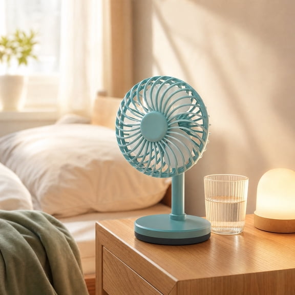 Portable Usb Desk Fan, 3-Speed Adjustable Table Cooler, Mini Desktop Ventilation Device, Mint Green Summer Fan, Compact Office Cooling