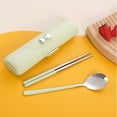 thumbnail image 1 of Portable Utensils, 7.9x1.7inch Reusable Silverware Set with Case, 4-Piece Camping Cutlery Include Fork Spoon Chopsticks for Picnic, Camping, Gadgets, Lunch Box for Women Men(Green), 1 of 6