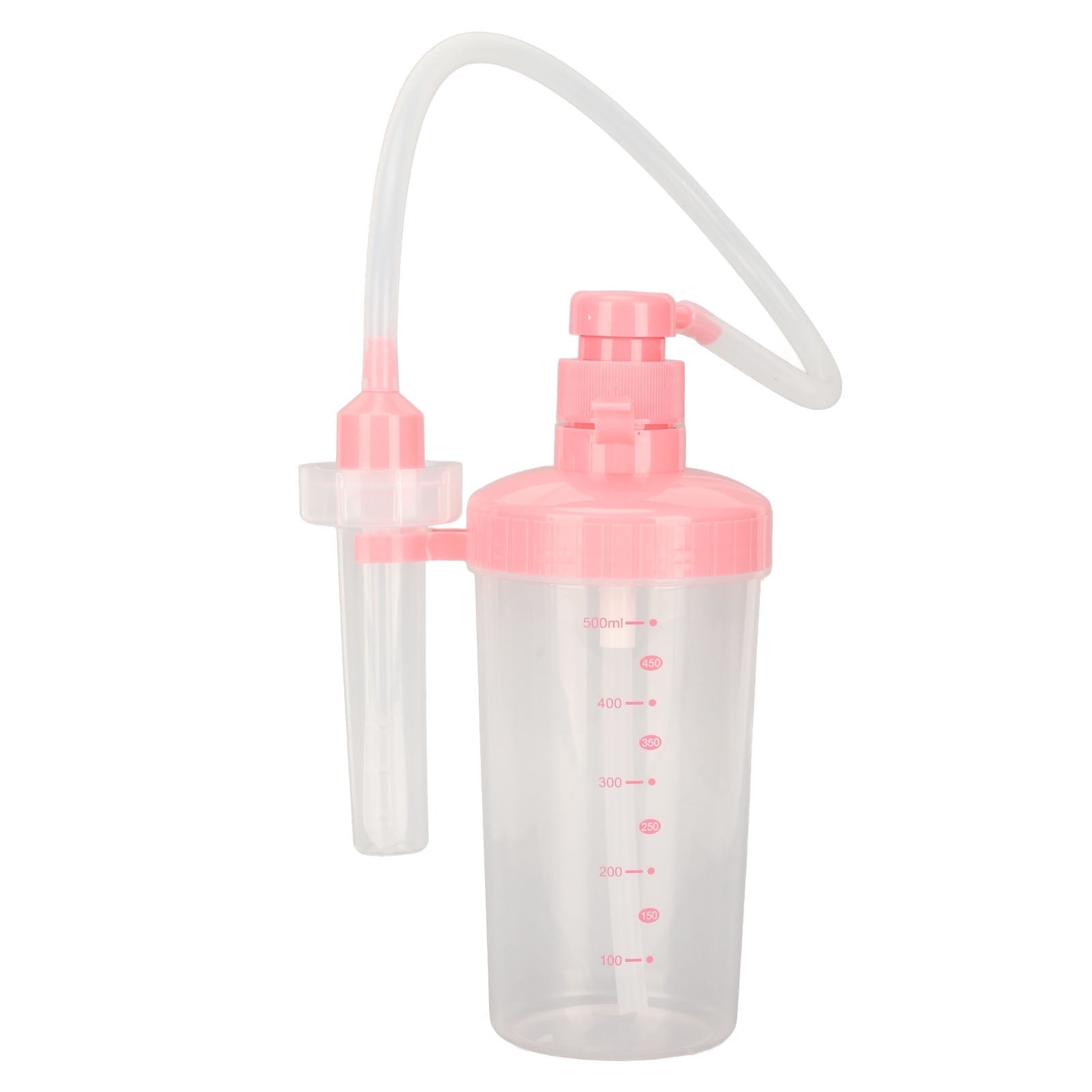 Portable Vaginal Douche - Manual Pressure Stable Water Flow Vaginal Cleansing System 500ml, Pink