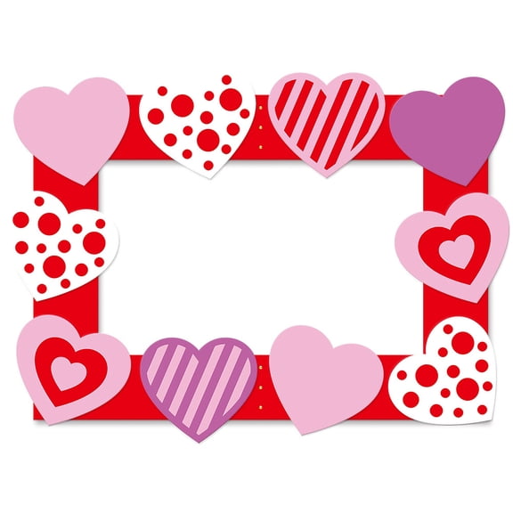 Portable Valentine's Day Photo Booth Props Handheld Paper for Celebration