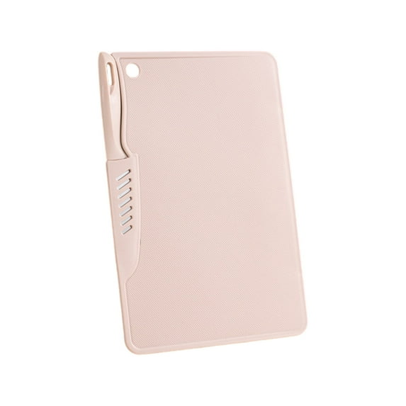 Portable Vegetable & Fruit Cutting Board Kit with Ergonomic Knife | 11.42 x 7 Inch Plastic Cutting Tool Set for Kitchen, Camping & Picnics | Blue or Pink