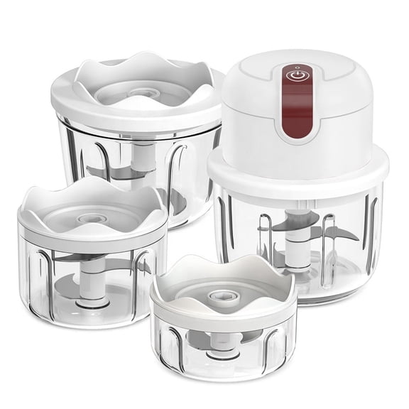 Portable Veggie Chopper, Electric Garlic Chopper, Portable Food Crusher, Wireless Small Kitchen Processor for Crushing Garlic, Ginger, Chili, Minced Meat, Onions (350 250 100ml)