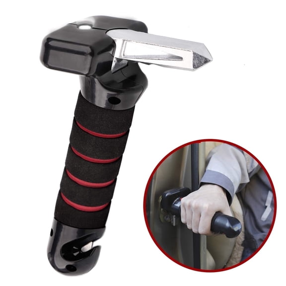 Vehicle Support Handle Cane Grab Bar 4-in-1 Car Door Latch Assist Grab Bar with Seatbelt Cutter and Window Breaker With LED Flashlight Portable Vehicle Support Handle for Cars