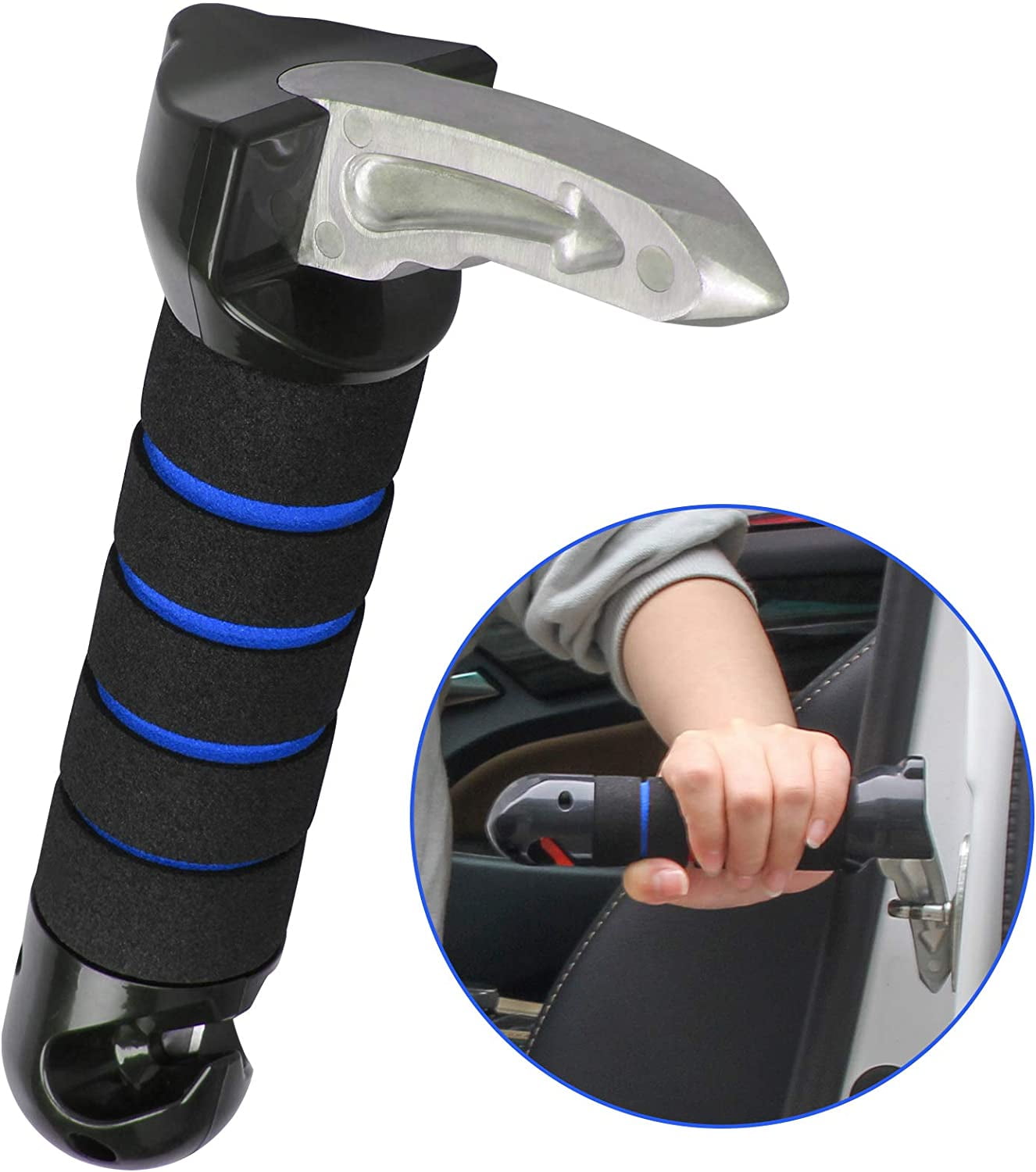 Portable Vehicle Support Handle, 3 in 1 Elderly Car Assist Handle Cane Automotive  Door Assist Handles with Seatbelt Cutter, Window Breaker Standing Mobility  Aid for Car (Blue Color) 