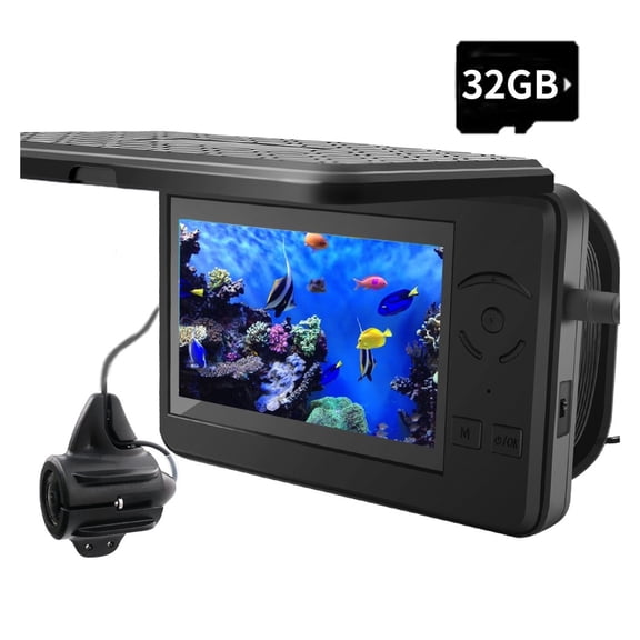 Portable Video Fish Finder Underwater Video Fisherman Camera Full HD 1280*720P 15m Infrared Led Camera For Winter Ice Fishing ,Wide View Angle