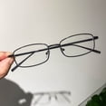 thumbnail image 1 of Portable Vintage Blue Ray Blocking Metal Ultralight Eye Protection Anti-Blue Light Glasses Computer Goggles Frame Eyewear Square Eyeglasses BLACK, 1 of 7