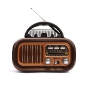 Portable Vintage Retro Bluetooth Speaker Radio, Portable Radio AM FM SW Bluetooth Speaker, Retro Radios Vintage Transistor with Best Sound - Brown