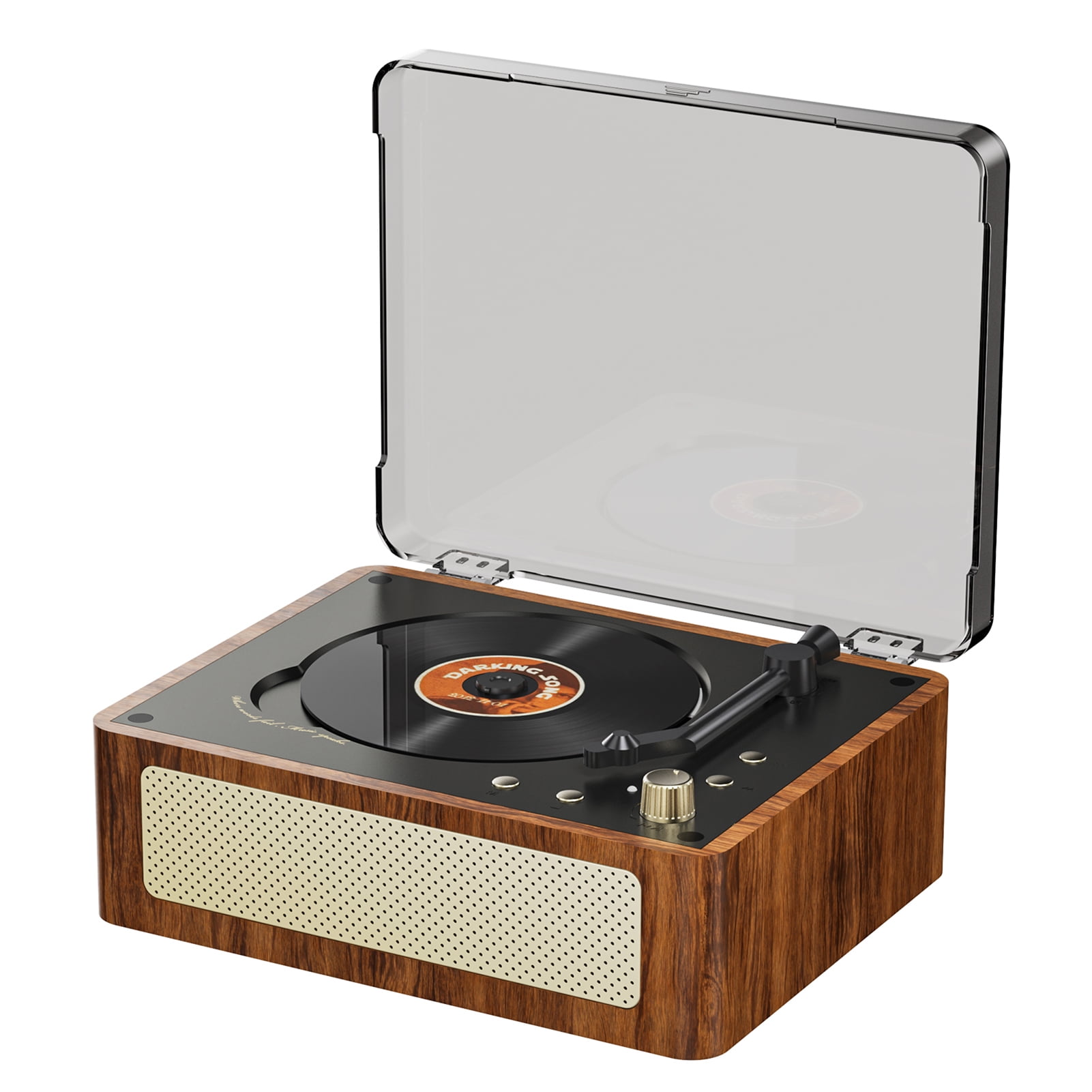 Portable Vintage Wood Compact Disc Player Built-In HI-FI Stereo Speaker ...