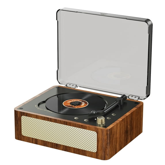 Portable Vintage Wood Compact Disc Player Built-In HI-FI Stereo Speaker Portable BT Player For Home Rechargeable Desktop Player With Remote Control
