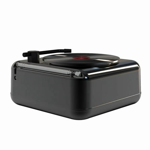 Portable Vinyl Record Player Excellent Bass Anti-Interference for Outdoor Activities Camping Pa,1 * Record Player 1 * data cable 1 * audio cable,Black