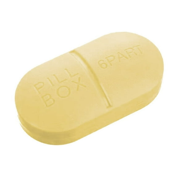 Portable Vitamin C Organizer, Weekly Pill Organizer, 6 Compartment Pill Box, Airtight Vitamin Storage, Travel Pill Case, Supplement Container, Daily Pill Dispenser