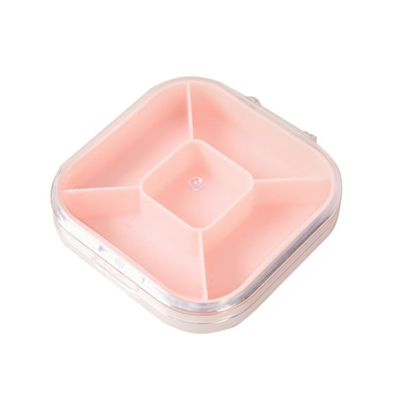 Portable Vitamin Organizer With 5 Compartments, Travel Pill Case Container, Small Vitamin Box For Supplements, Daily Pill Holder For Outdoor Travel, Leakproof Medicine Organizer