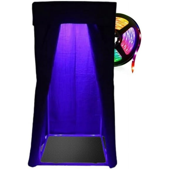 Portable Vocal Booth for Crystal-Clear Audio Recording With Multi-Color LED Lights and Travel Bag