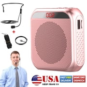 Portable Voice Amplifier with Microphone, 8W 2200mAh Rechargeable Mini Megaphone Speaker for Teachers, Tour Guides, Presentations - 20H Use, Waist-Mounted Design, Pink