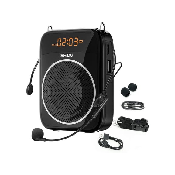 Portable Voice Amplifier for Teacher with Microphone Headset, 2000 mAh Personal Speaker, Rechargeable Support MP3 LED Screen for Teachers, Tour Guide, Coaches, Classroom