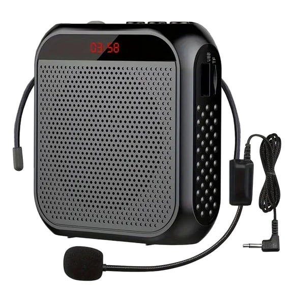 Portable Voice Amplifier with Wired Microphone Headset for Teachers Meeting Yoga Fitness Training and Tour Guide