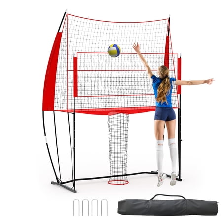 GIMMYFIVE Portable Height Adjustable Volleyball Net with Carry Bag, Easy Setup, 8x11 Ft