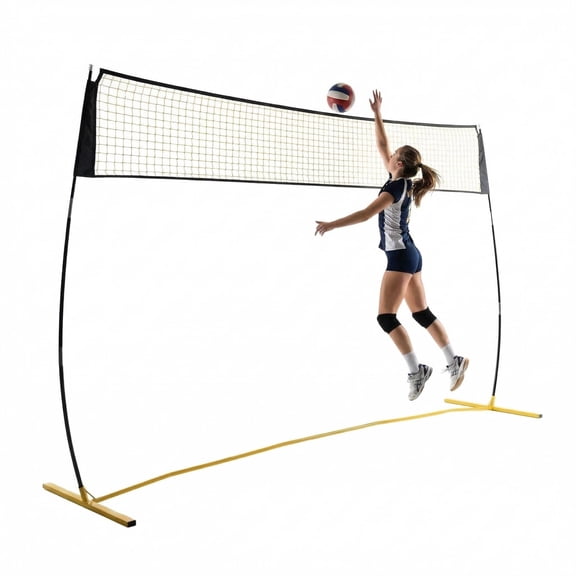 Portable Volleyball Training Net 8x11 FT, Adjustable Height 6.5–8 FT Practice Net with Carry Bag for Backyard Gym Court
