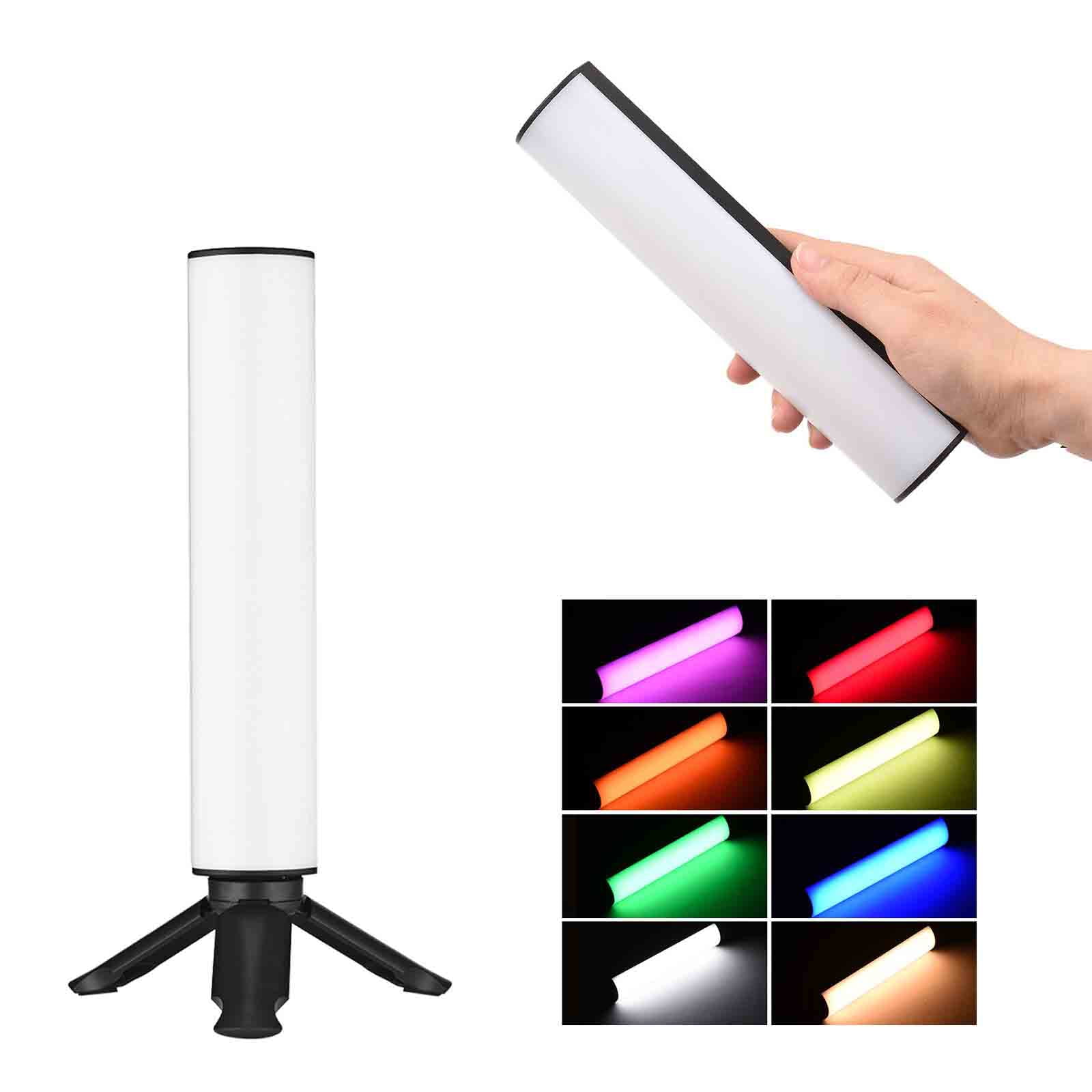 Portable W200RGB Tube Light Fill Light Magnetic LED Video Light 2500K-9000K Lamp Rechargeable 3000mAh Tripod