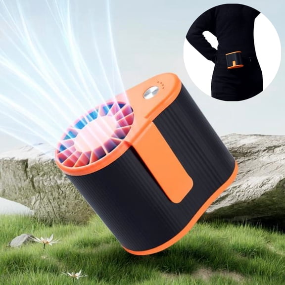Tyethy Clip-on Fan, 4800mAh Rechargeable Portable Cooling Fan Hands-Free Wearable Waist Fan with 4 Speeds for Outdoor Working Hiking Camping
