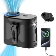 Portable Waist Fan for 10000mAh, Portable Fan with 5-Speed Settings, Dual-Sided Clip on Wearable Belt Personal Fan with Flashlight for Outdoor Camping as Power Bank