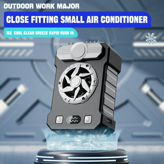 Portable Waist Fan Rechargeable, 10000mAh Battery Powered & 20H Runtime, 5-Speed Personal Fan with Lanyard, Flash Light, LED Display, Clip on Wearable Belt for Jogging Hiking Jobsite Warehouse