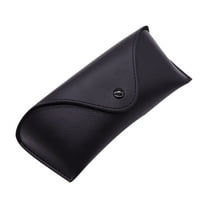 Portable Waist PU Leather Eye Glasses, Heavy Duty Sunglasses Box Case Black Cover, Folding Sunglasses Case Wearing on Belt Cases, 6.77x2.63x1.62"