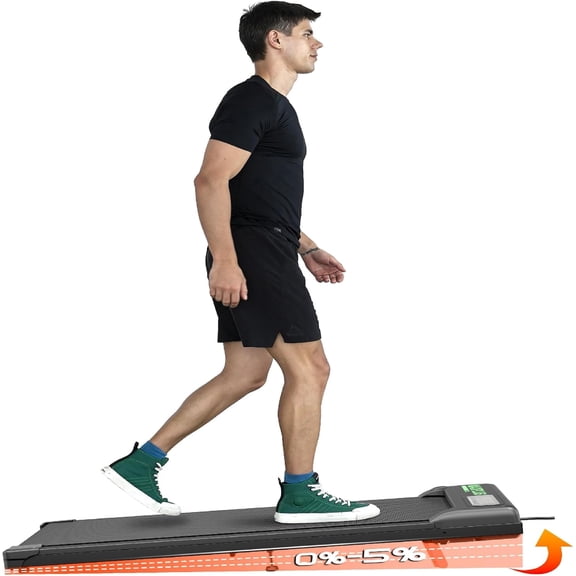 Portable Walking Pad with Incline, 3.0HP 300lbs Capacity Under Desk Treadmill for Home, 0.6-4mph Speed with Remote Control and LED Display