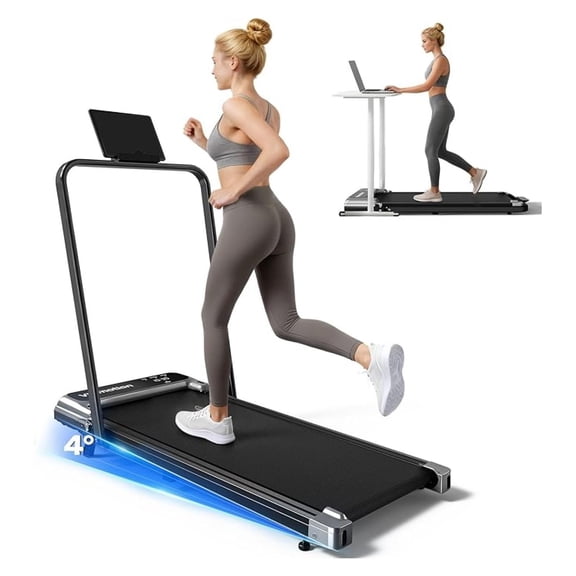 Portable Walking Pad Treadmill with Handle Bar and Incline 265 LBS Capacity