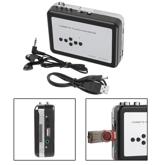 Portable Walkman Cassette Audio Tape Player -Standalone Cassette to MP3 Converter/ Save to USB Flash Without PC