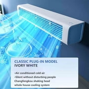 Portable Wall Mounted Airs Conditioners, No Drilling Kitchen Wall Air Conditioner Fan, 2025 New Plug in Air Conditioner, Wall Mounted Fan, for Kitchen, Bedroom, Office (White)