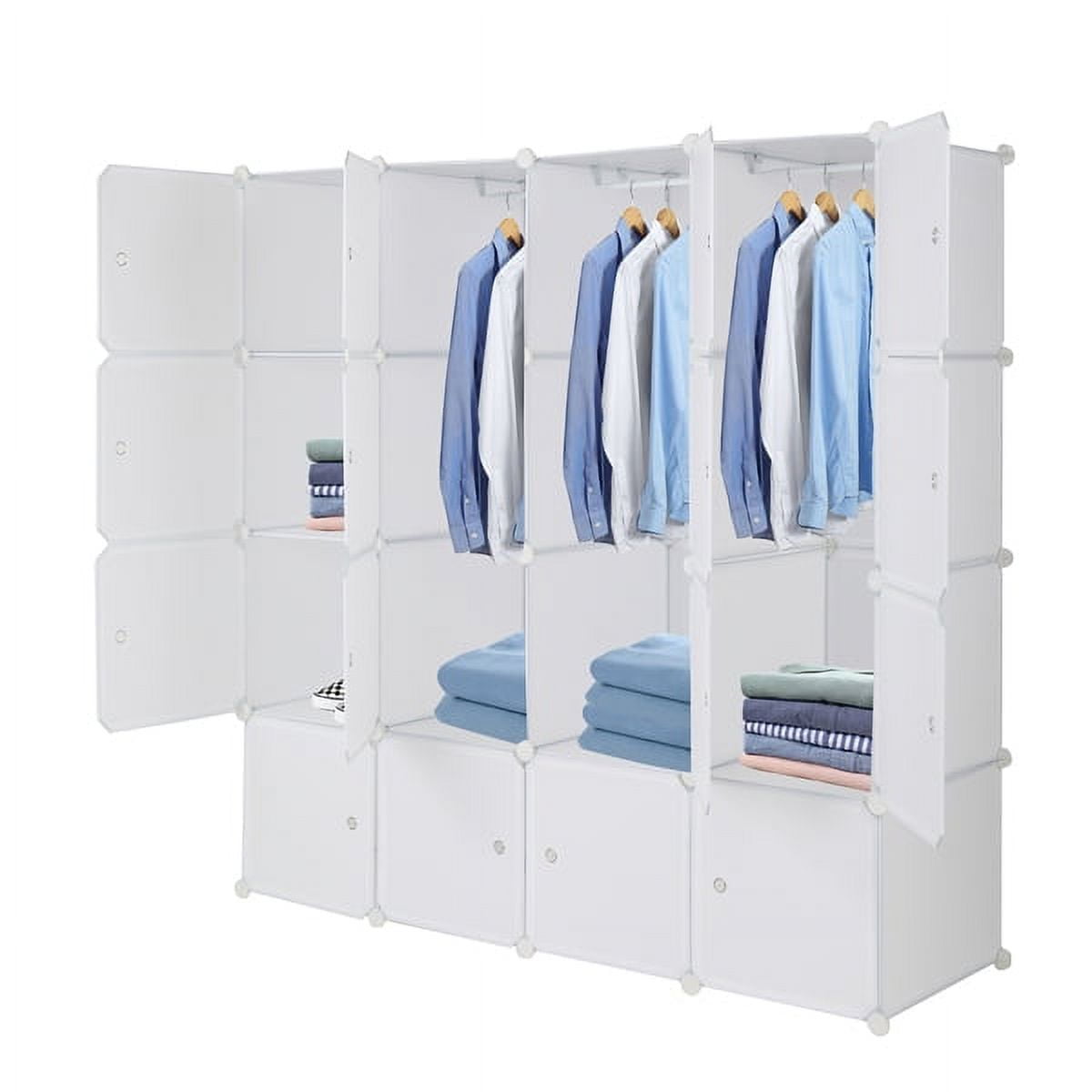 Tangkula 16 Cubes Portable Wardrobe Closet, Combination Bedroom Dresser  Armoire with Hanging Sections, Cube Storage Organizer for Hanging Clothes,  DIY